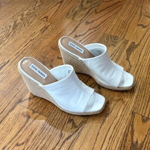 Steve Madden White Open-Toe Mules